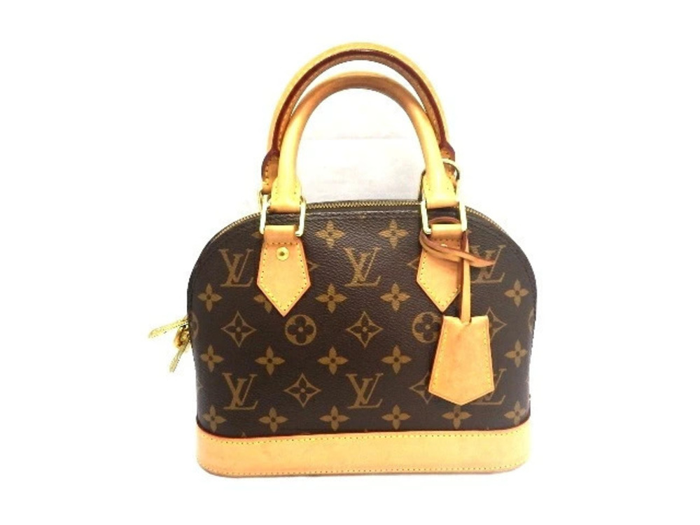 LOUIS VUITTON Alma Shoulder Bag Monogram Leather Brown